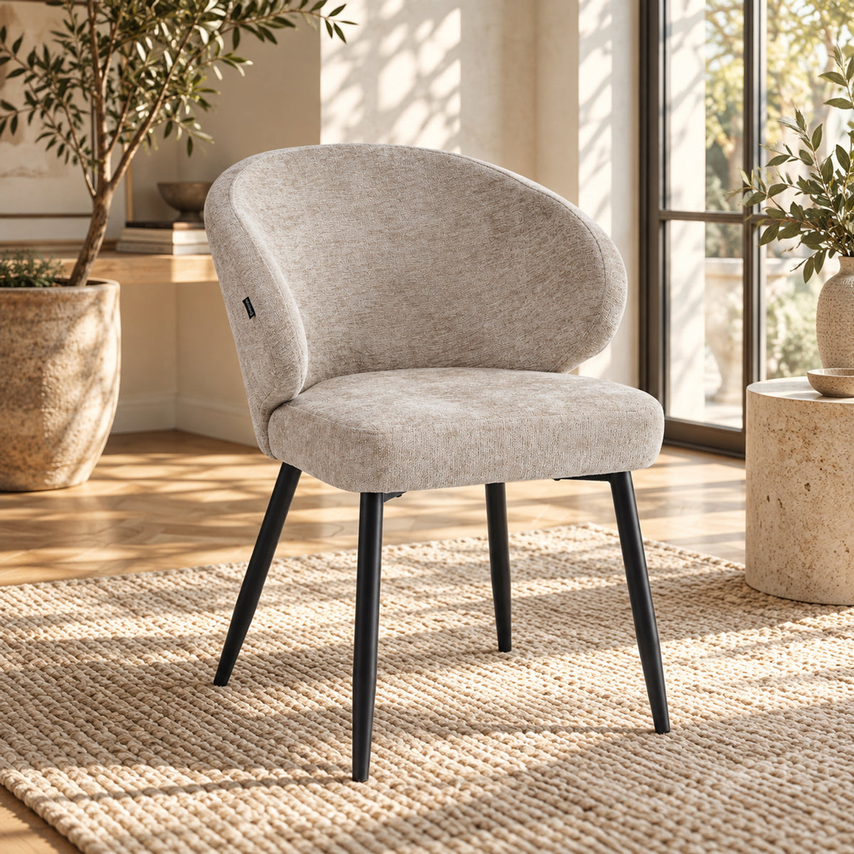 Ruby Eetkamerstoel - Taupe Chenille