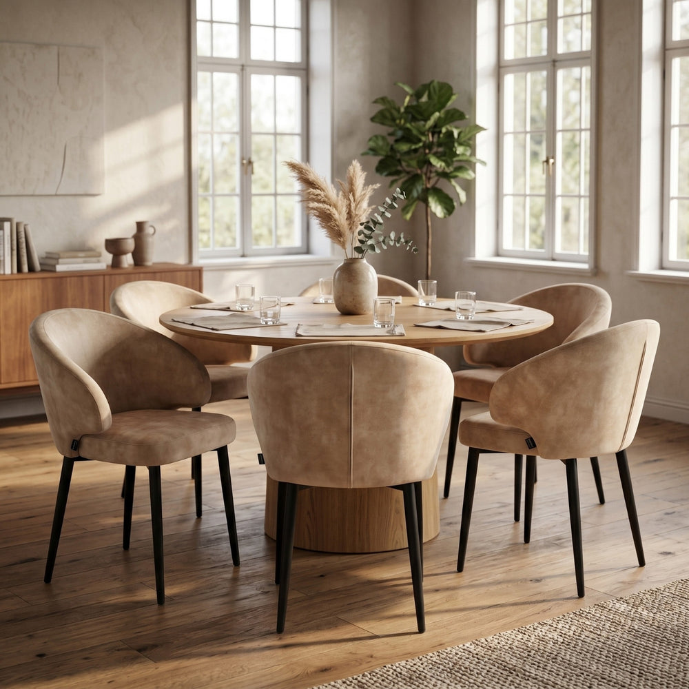 Ruby Sedia Da Pranzo - Velluto Adore Giallo Beige