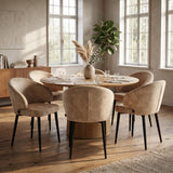 Ruby Sedia Da Pranzo - Velluto Adore Giallo Beige