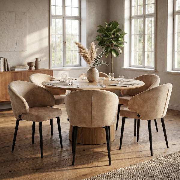 Ruby Dining Chair - Yellow Beige Adore Velvet