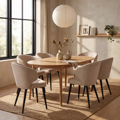 Sara Dining Chair - Beige Chenille