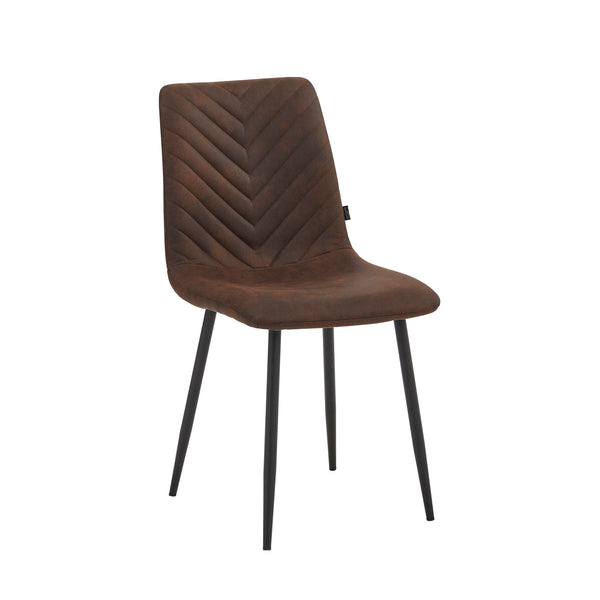Senny Dining Chair - Brown Microfiber