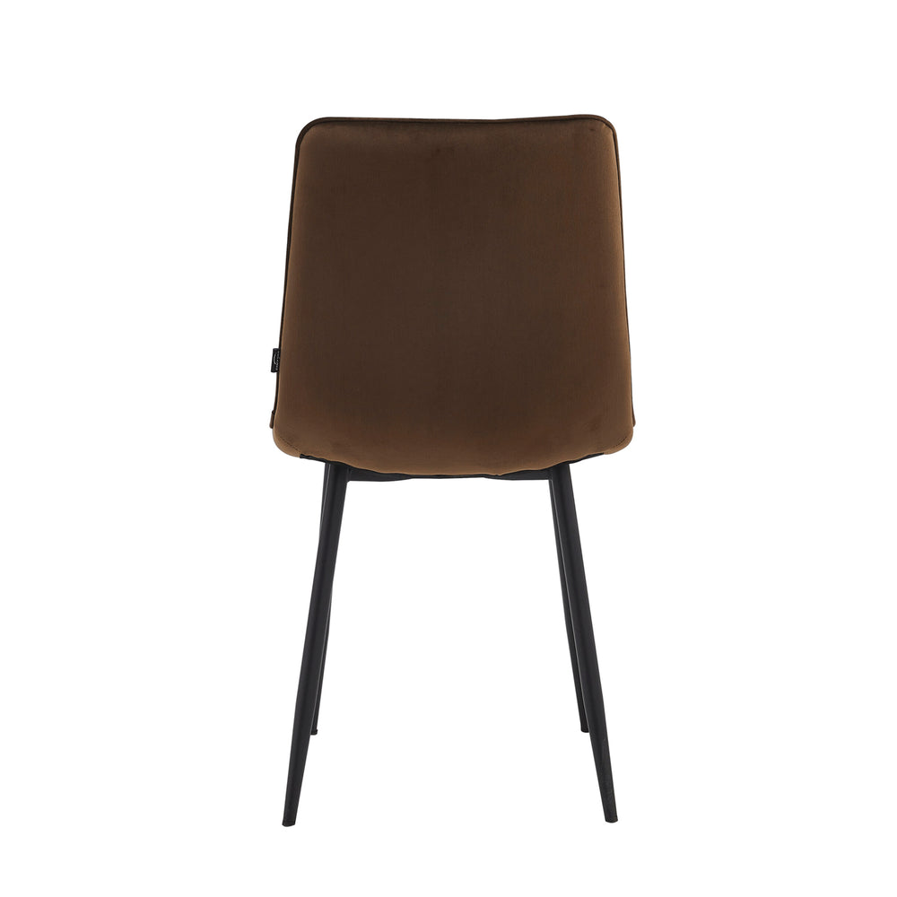 Chaise de salle à manger Senny - Velours marron