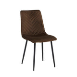Chaise de salle à manger Senny - Velours marron