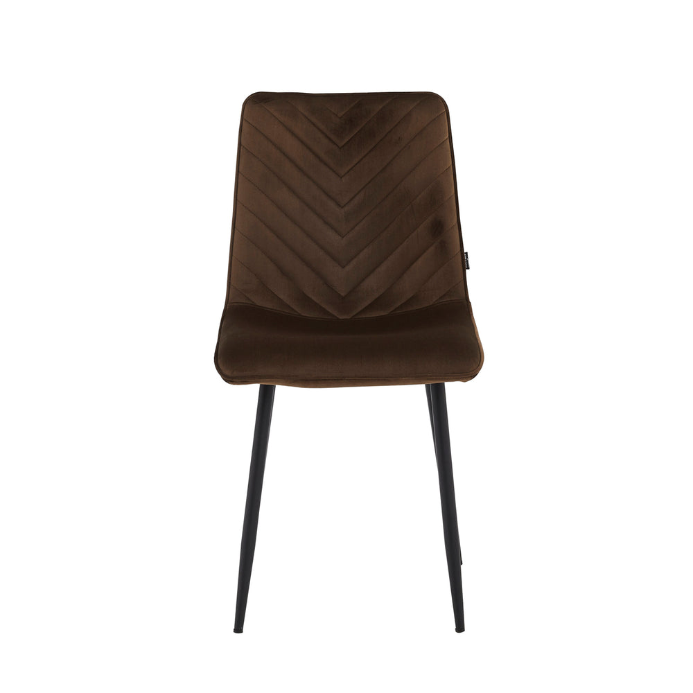 Chaise de salle à manger Senny - Velours marron