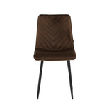 Chaise de salle à manger Senny - Velours marron