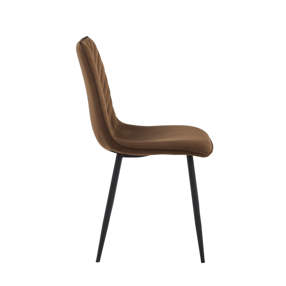 Chaise de salle à manger Senny - Velours marron