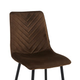 Chaise de salle à manger Senny - Velours marron