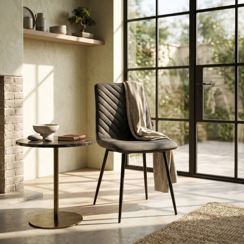 Chaise de salle à manger Senny - Microfibre grise