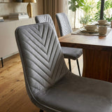 Chaise de salle à manger Senny - Velours gris
