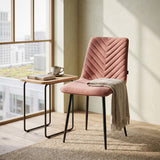 Chaise de salle à manger Senny - Velours rose