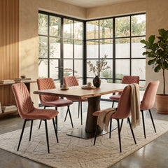 Senny Dining Chair - Pink Velvet