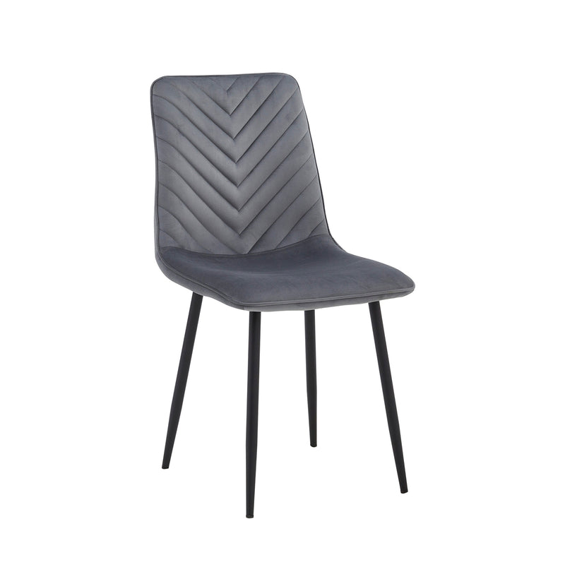 Chaise de salle à manger Senny - Velours gris