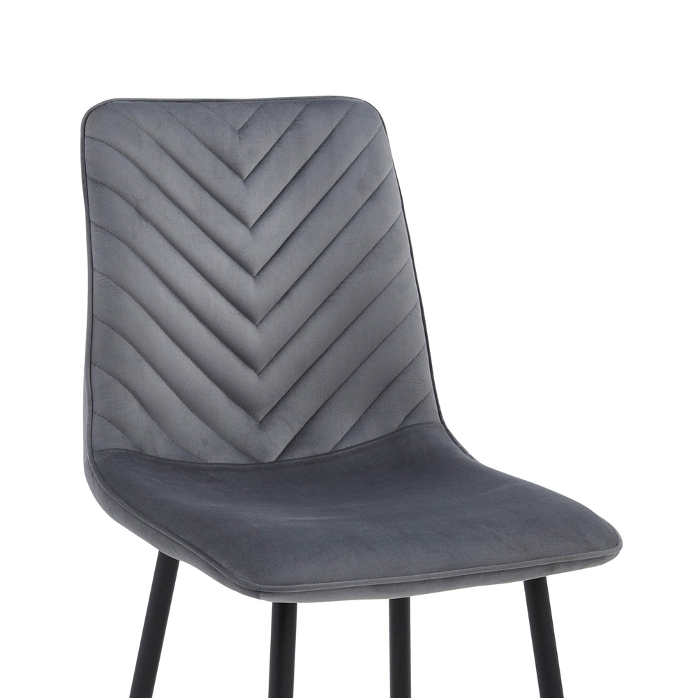 Chaise de salle à manger Senny - Velours gris