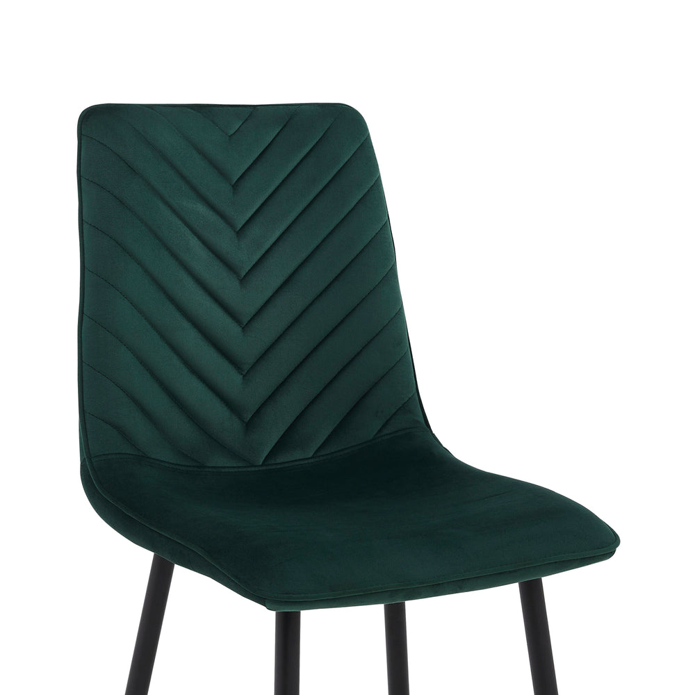 Chaise de salle à manger Senny - Velours vert