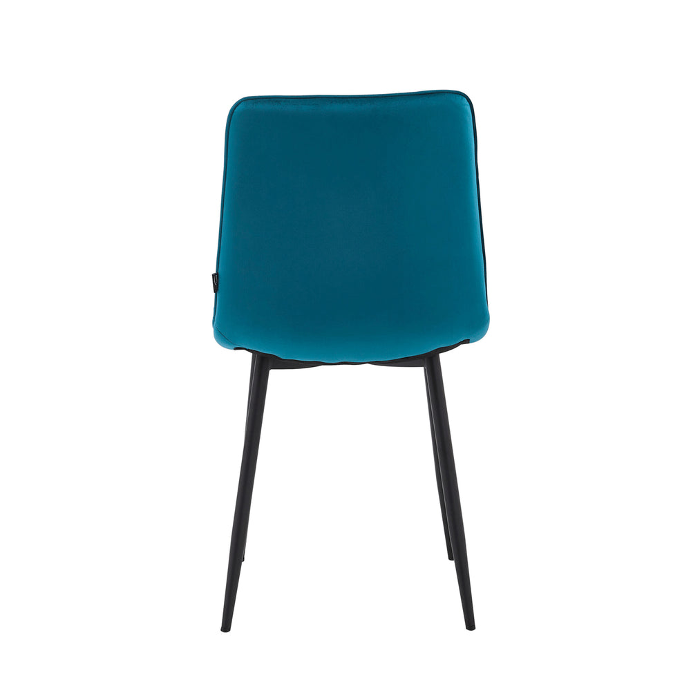 Chaise de salle à manger Senny - Velours pétrole