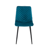 Chaise de salle à manger Senny - Velours pétrole