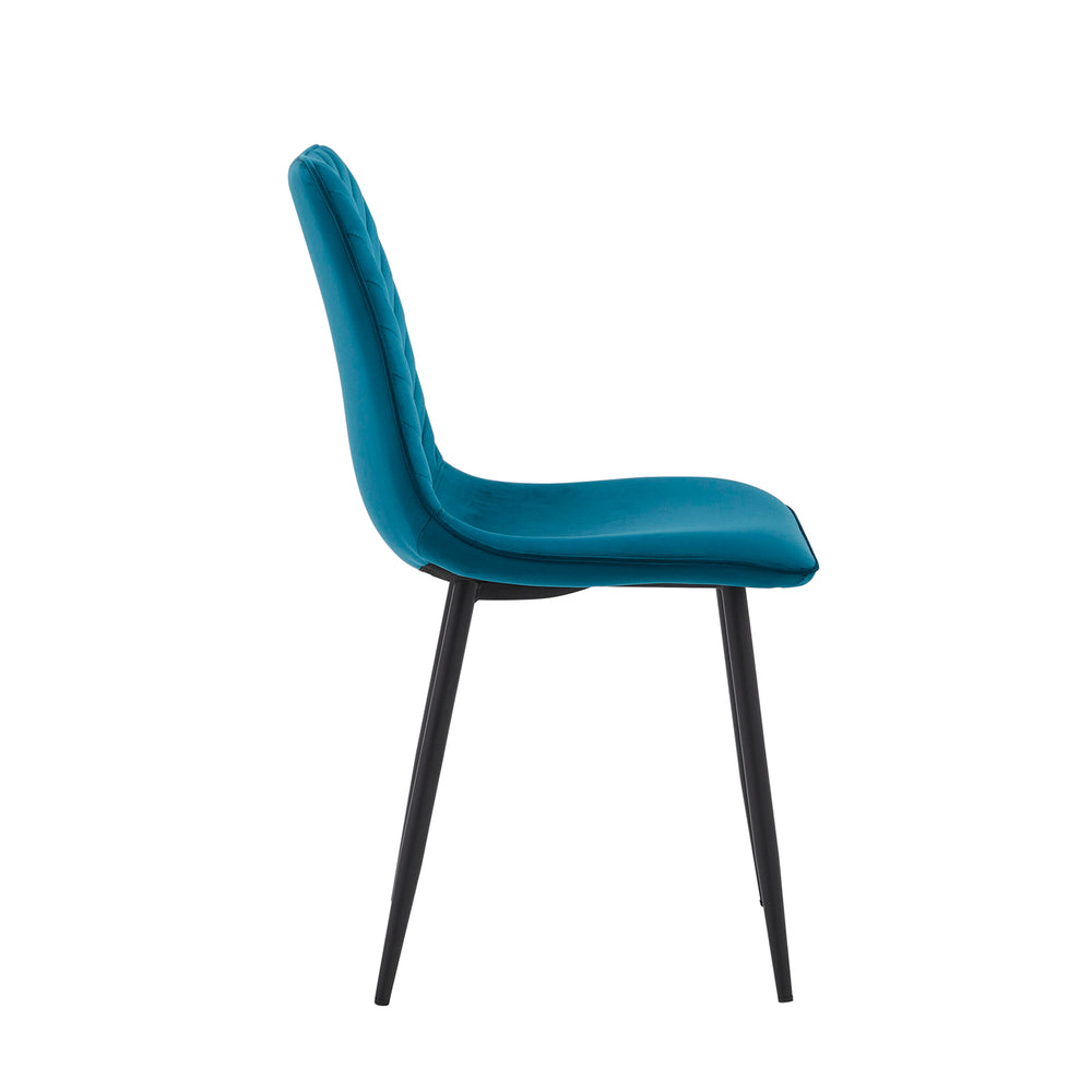 Chaise de salle à manger Senny - Velours pétrole
