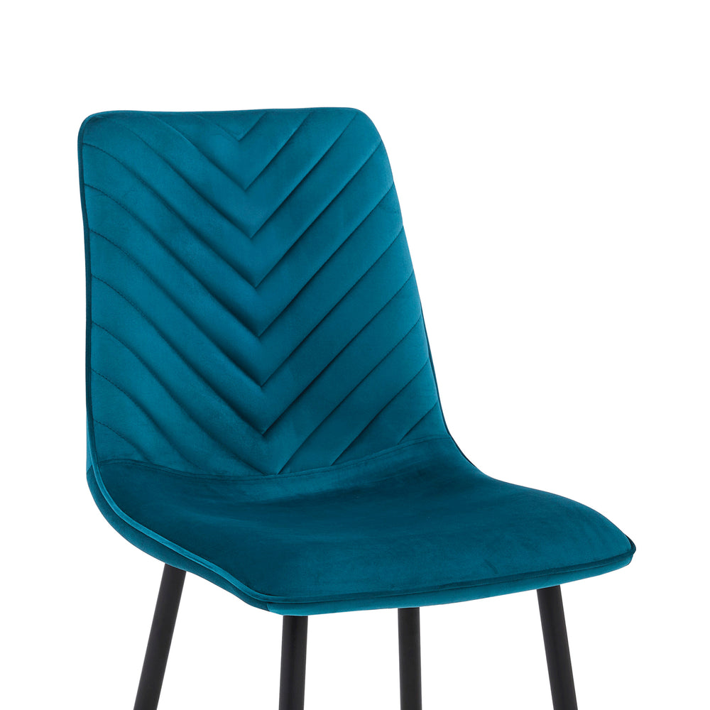 Chaise de salle à manger Senny - Velours pétrole