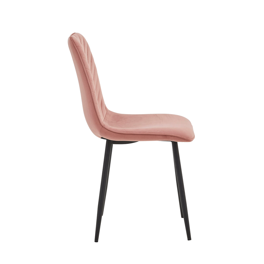Chaise de salle à manger Senny - Velours rose