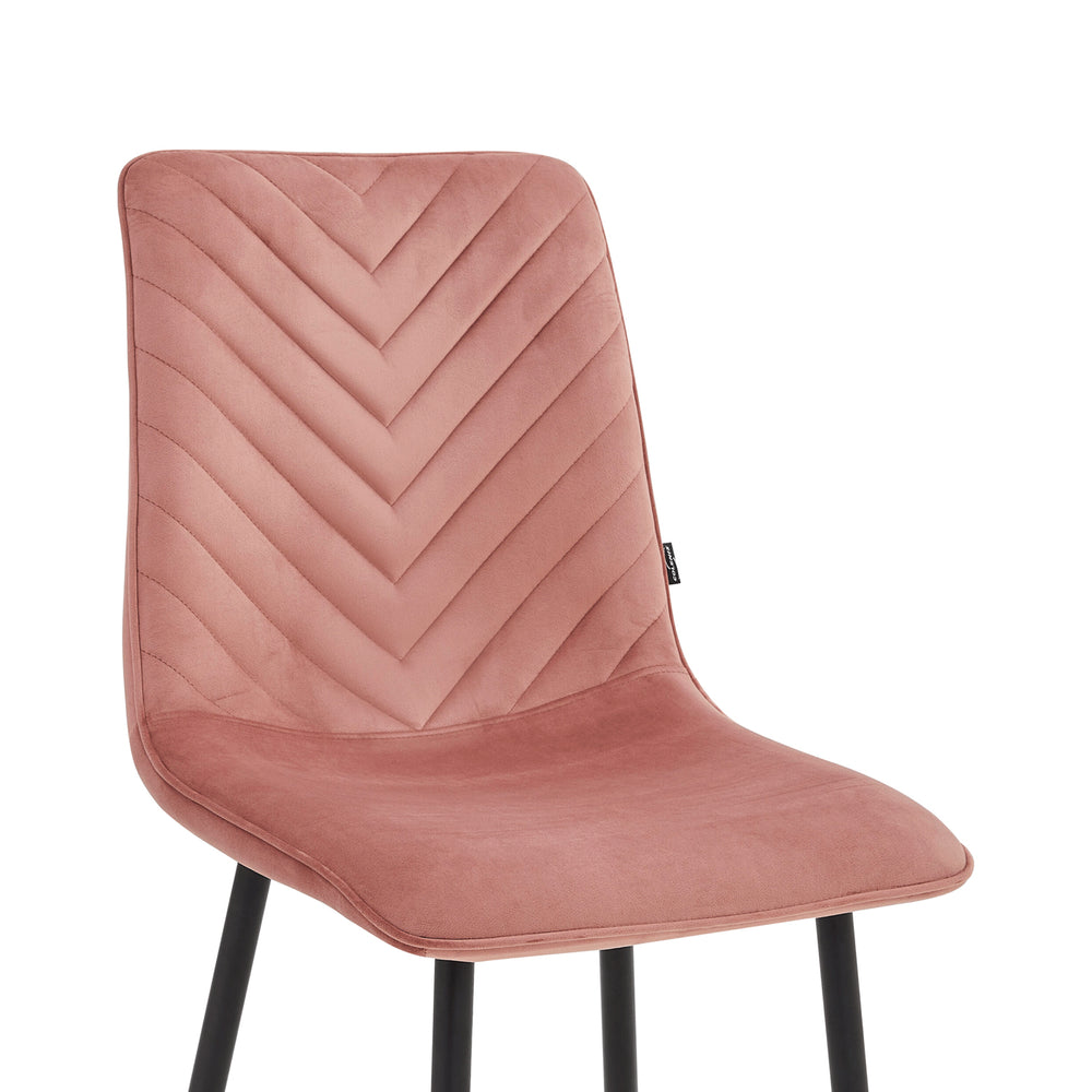 Chaise de salle à manger Senny - Velours rose