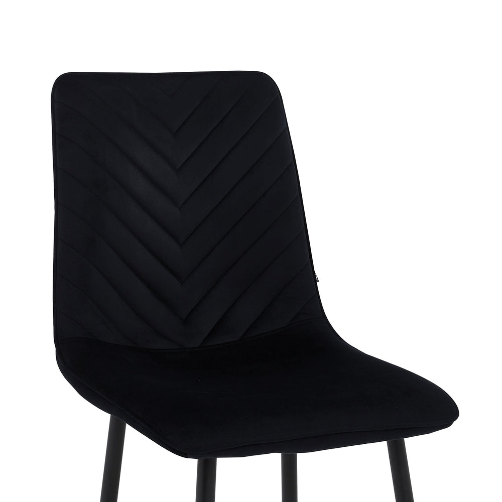 Chaise de salle à manger Senny - Velours noir