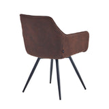 Sierra Dining Chair - Brown Microfiber - 360° Swivel