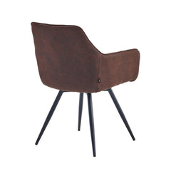 Sierra Dining Chair – Brown Microfiber – Swivel