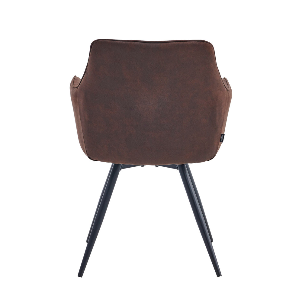 Sierra Dining Chair - Brown Microfiber - 360° Swivel