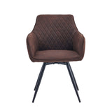 Sierra Dining Chair - Brown Microfiber - 360° Swivel
