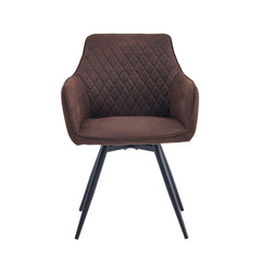 Sierra Dining Chair – Brown Microfiber – Swivel