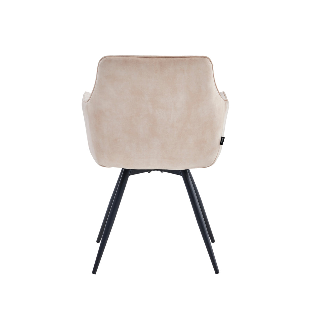 Sierra Sedia da pranzo - Velluto Adoré Beige - Girevole a 360°