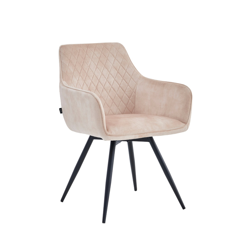 Sierra Sedia da pranzo - Velluto Adoré Beige - Girevole a 360°