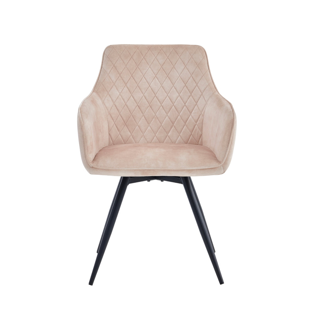 Sierra Sedia da pranzo - Velluto Adoré Beige - Girevole a 360°