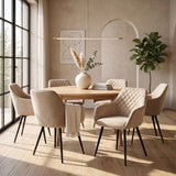 Sierra Sedia da pranzo - Velluto Adoré Beige - Girevole a 360°