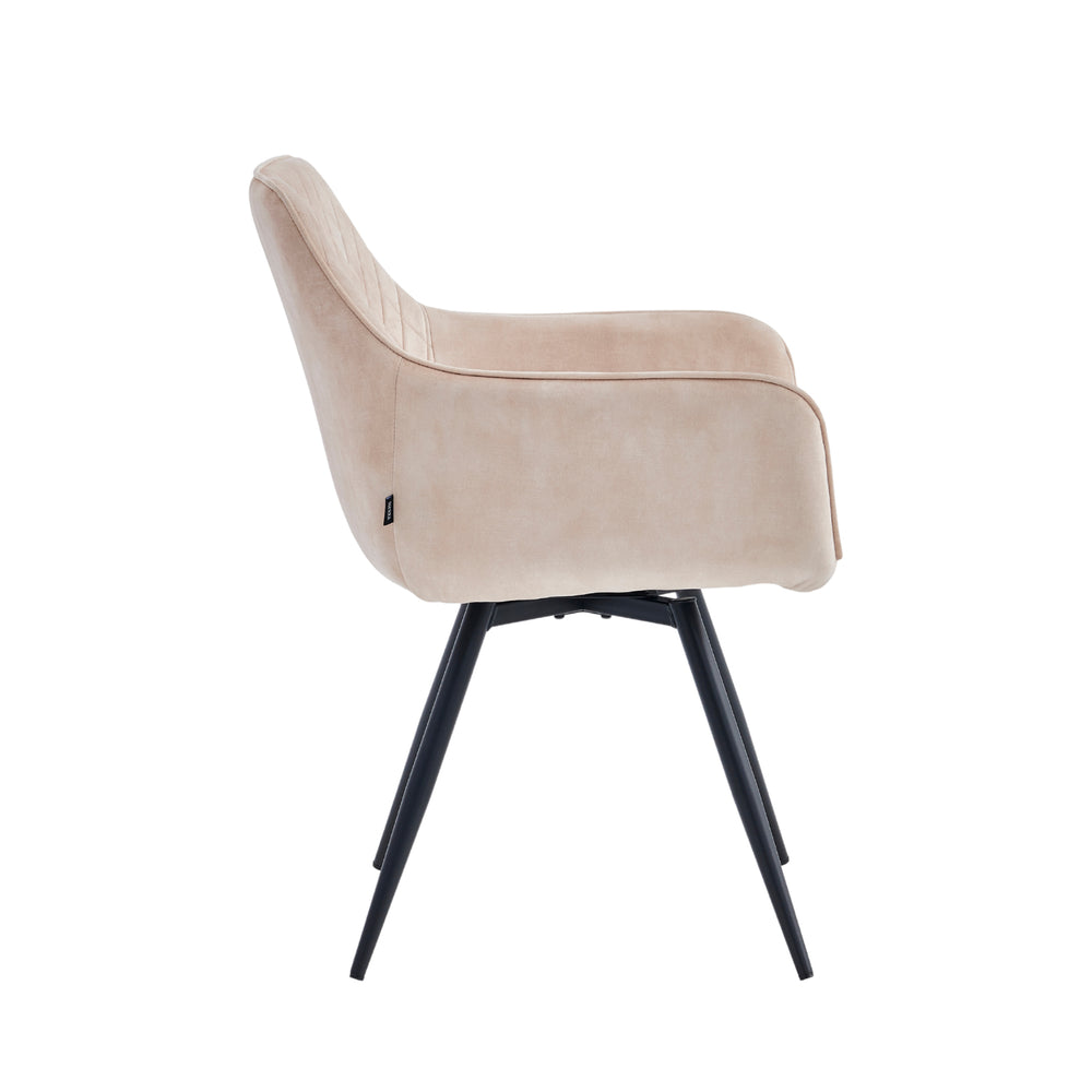 Sierra Sedia da pranzo - Velluto Adoré Beige - Girevole a 360°