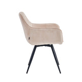 Sierra Sedia da pranzo - Velluto Adoré Beige - Girevole a 360°