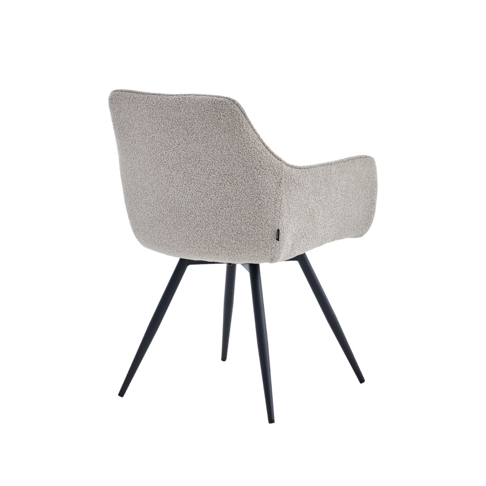 Sierra Eetkamerstoel - Beige Bouclé - Draaibaar 360°