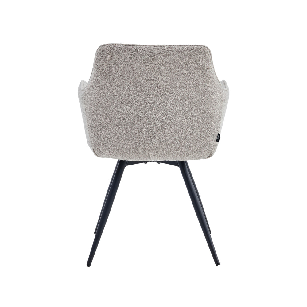 Sierra Eetkamerstoel - Beige Bouclé - Draaibaar 360°