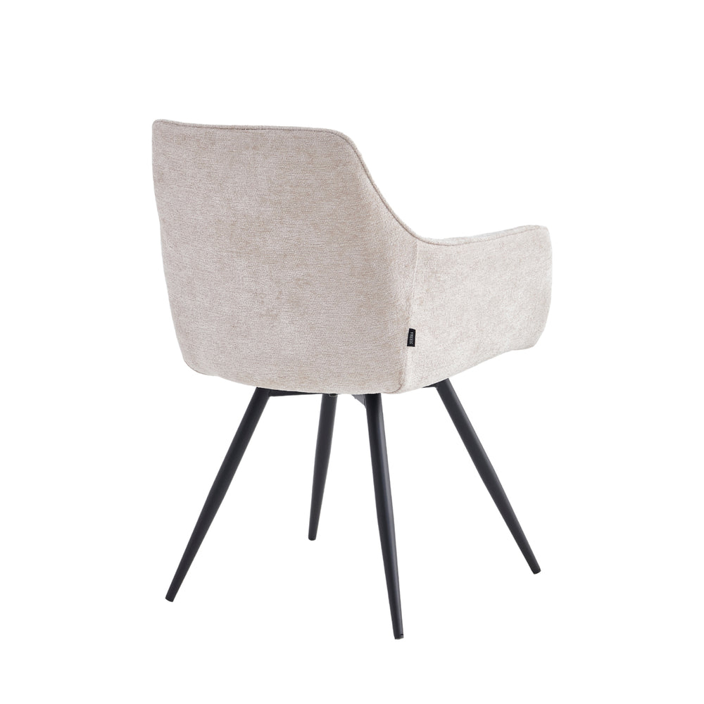 Sierra Chaise de salle à manger - Chenille beige - Pivotante à 360°