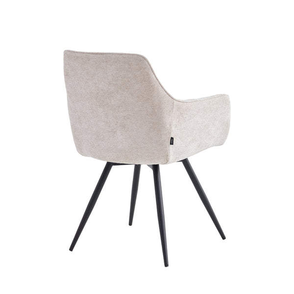 Sierra Eetkamerstoel - Beige Chenille - Draaibaar 360°
