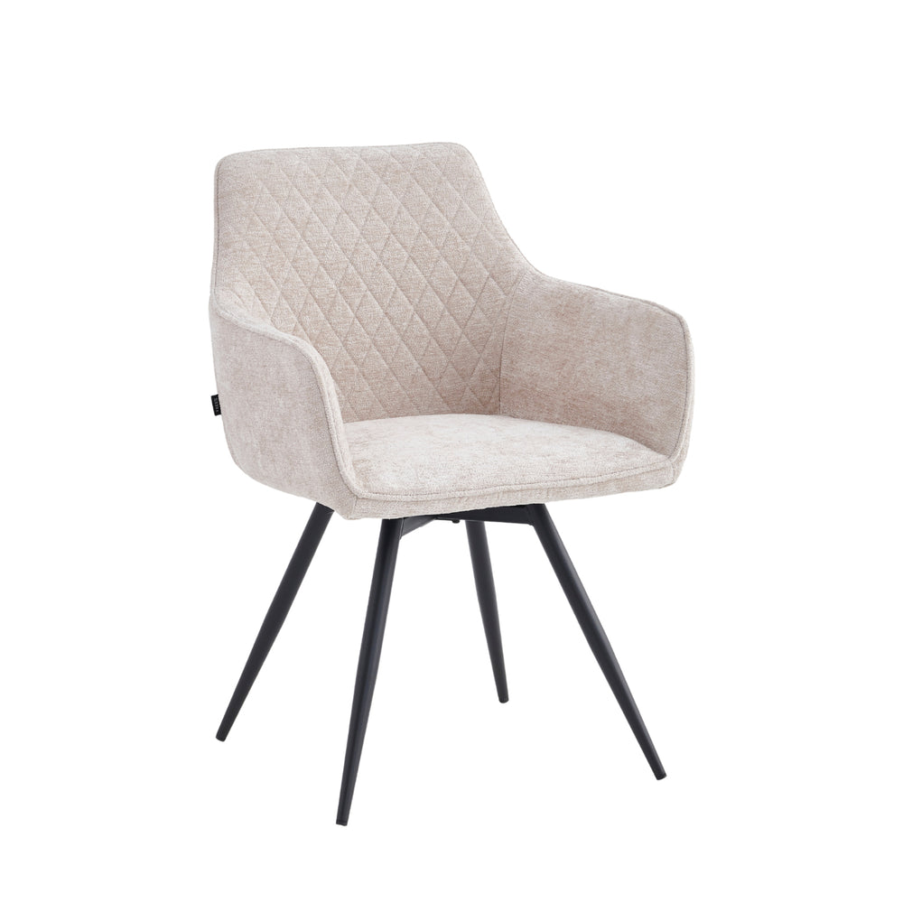 Sierra Chaise de salle à manger - Chenille beige - Pivotante à 360°
