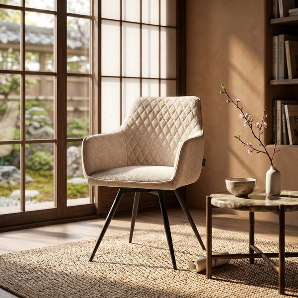 Sierra Dining Chair - Beige Chenille - Swivel