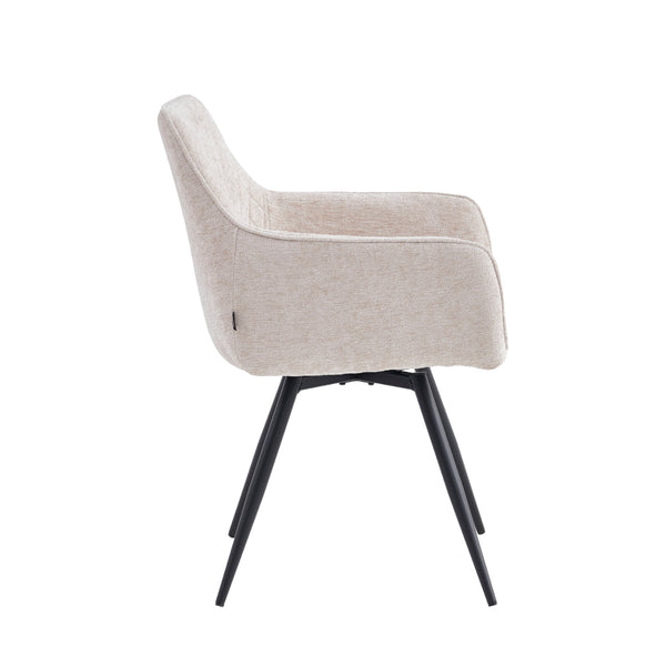 Sierra Eetkamerstoel - Beige Chenille - Draaibaar 360°