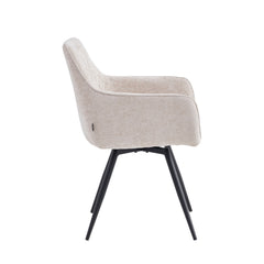 Sierra Eetkamerstoel - Beige Chenille - Draaibaar