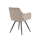 Sierra Dining Chair - Beige Microfibre - 360° Swivel