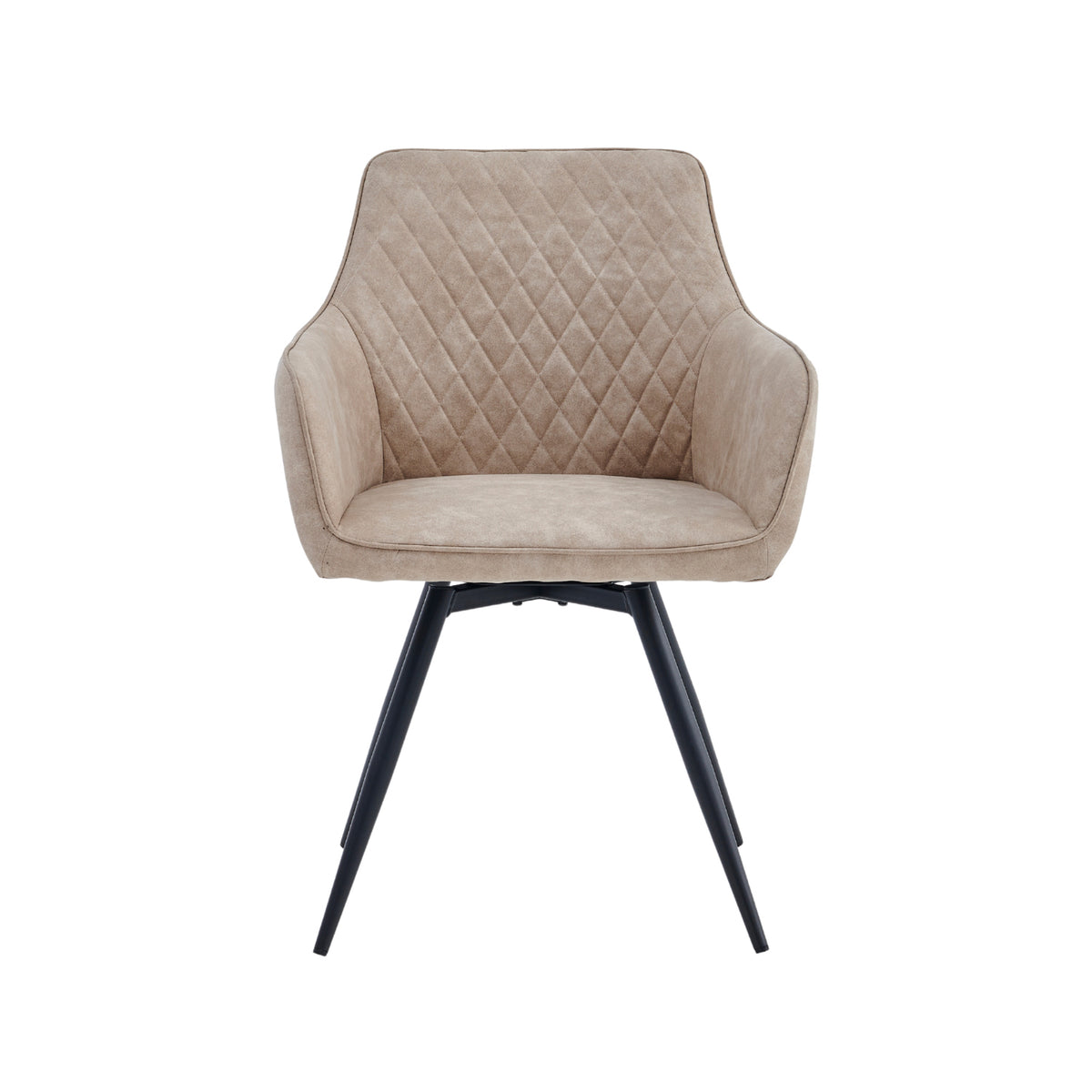 Sierra Dining Chair - Beige Microfibre - 360° Swivel