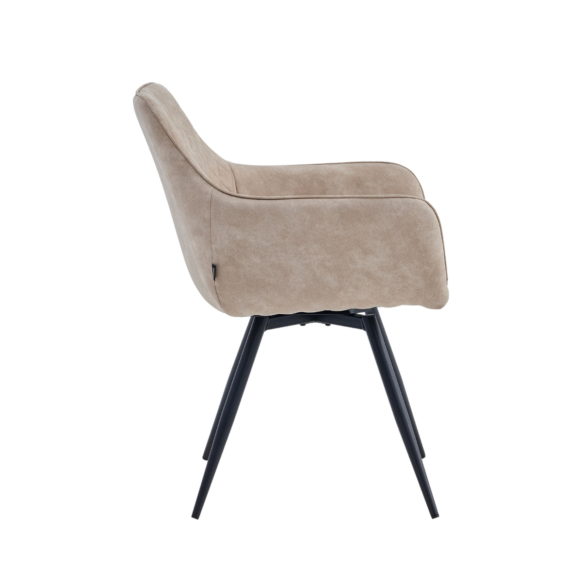 Sierra Dining Chair - Beige Microfibre - 360° Swivel
