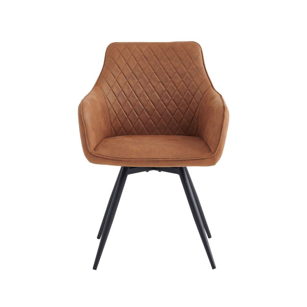 Sierra Eetkamerstoel - Cognac Microvezel - Draaibaar 360°