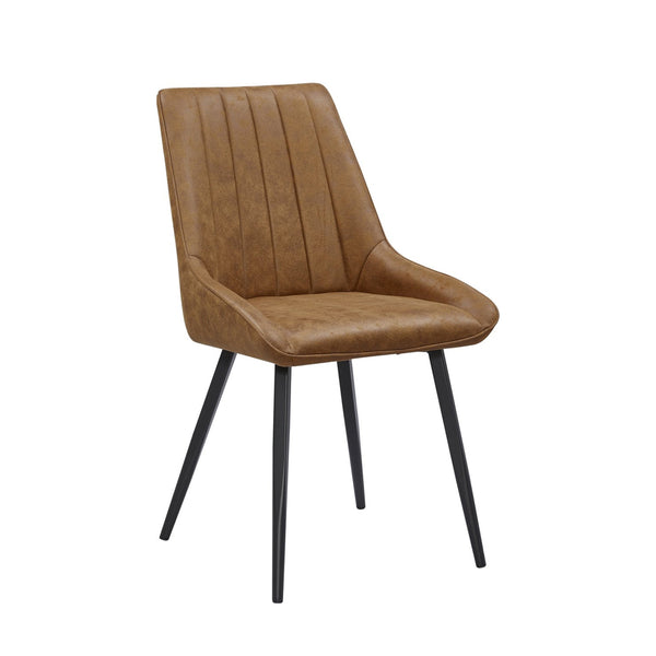 Skandi Eetkamerstoel - Cognac Microfiber
